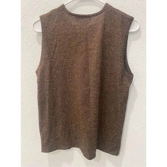 Susan Graver Brown Metalic Tank Size Medium - Picture 4 of 4